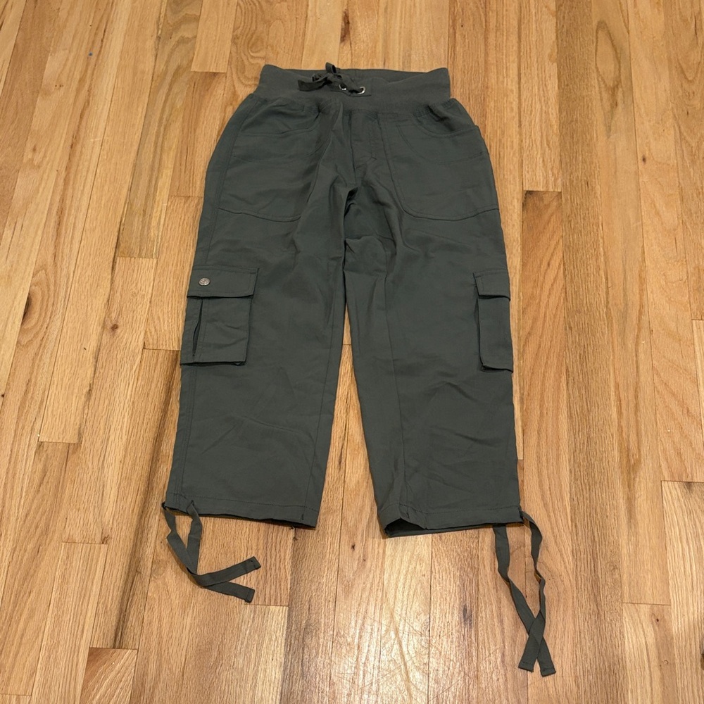 Green Cargo Pants with Drawstring